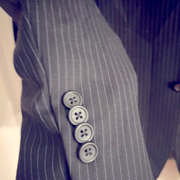 MICHAEL KORS 100% Wool Black Pinstriped Suit Jacket Sport Coat Size 42 S. Macy's - Picture 3 of 4